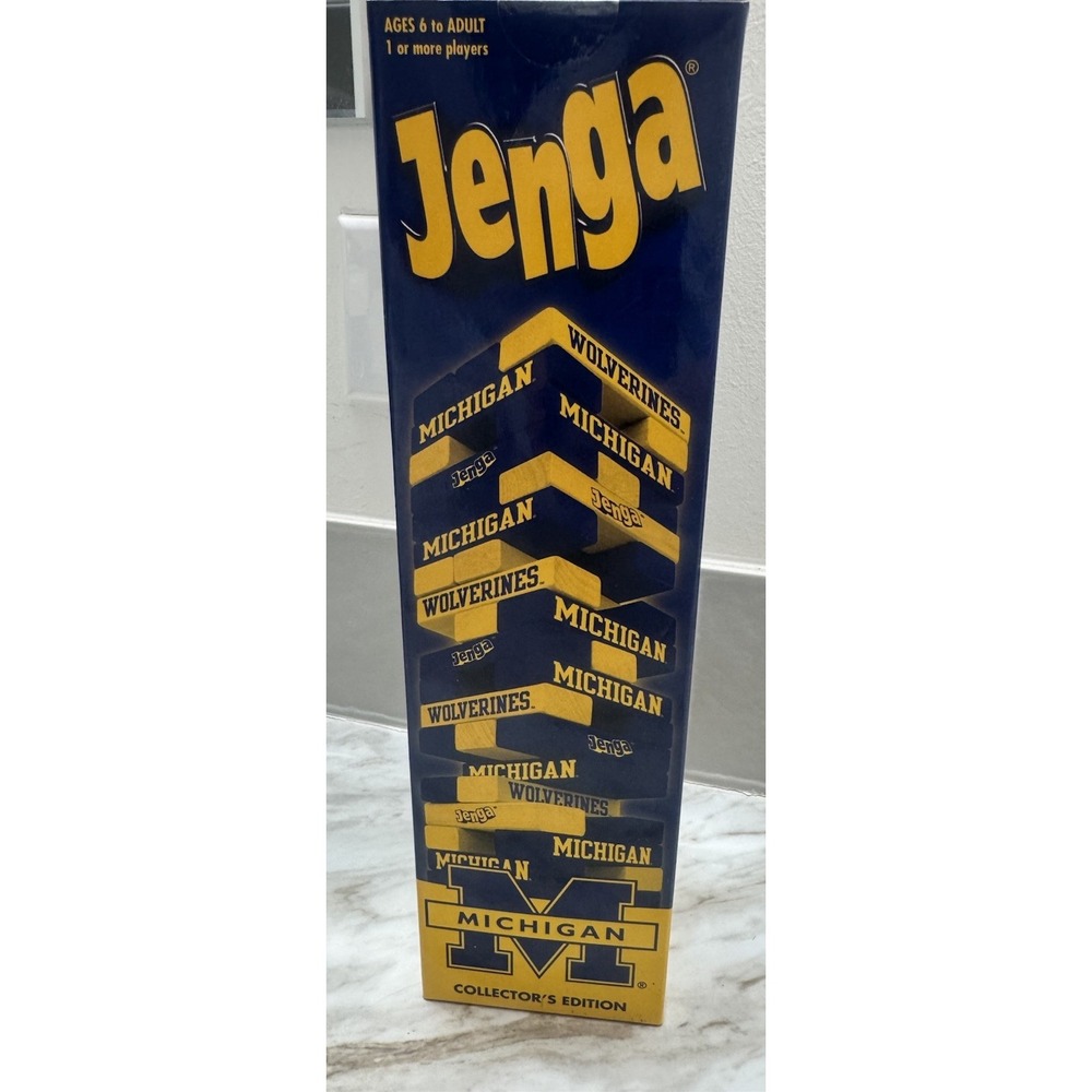 University Of Michigan Wolverines Jenga Tabletop Blocks‎ Game Collectors Edition